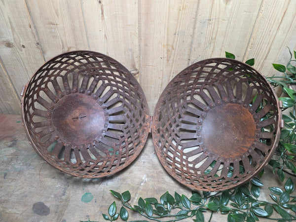 Rustic Reclaimed Handmade Metal Lattice Hanging Ball Candle Lantern