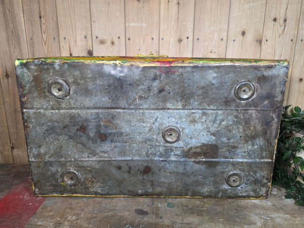 Vintage Indian Hand Painted Metal Tin Railway Travel Storage Chest Trunk