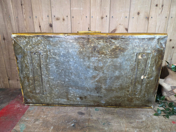 Vintage Indian Hand Painted Metal Tin Railway Travel Storage Chest Trunk