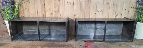 Vintage Reclaimed Metal Galvanised Riveted 3ft Garden Planter Feeder Trough Tub