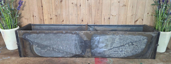 Vintage Reclaimed Metal Galvanised Riveted 5ft Garden Planter Feeder Trough Tub