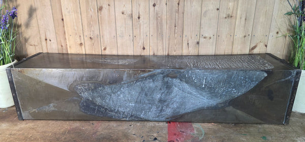 Vintage Reclaimed Metal Galvanised Riveted 5ft Garden Planter Feeder Trough Tub