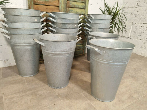 Vintage Large Galvanised Zinc Florist Display Tub Bucket Garden Planter Vase