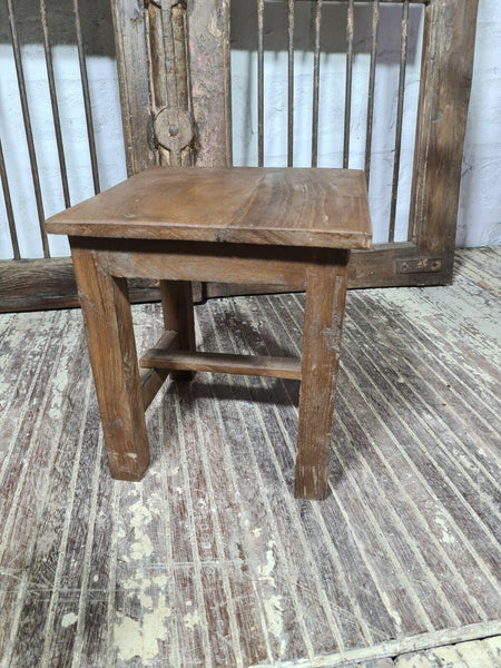 Vintage Hand Made Reclaimed Boat Wood Side Table Stool Plant Pot Stand Plinth