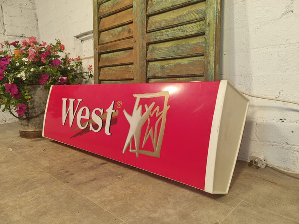 Vintage West Cigarettes Light Up Advertising Sign Box  Bar Mancave McLaren F1