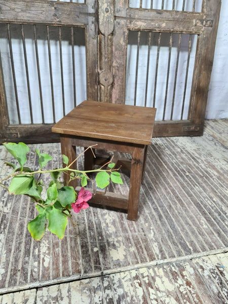 Vintage Hand Made Reclaimed Boat Wood Side Table Stool Plant Pot Stand Plinth