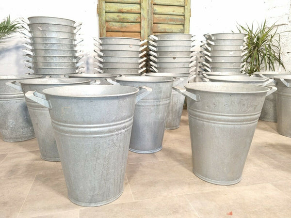 Vintage Galvanised Zinc Florist Display Tub Bucket Garden Planter Vase
