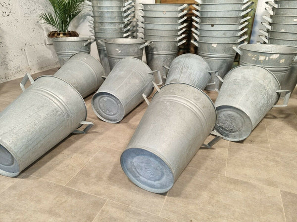 Vintage Galvanised Zinc Florist Display Tub Bucket Garden Planter Vase