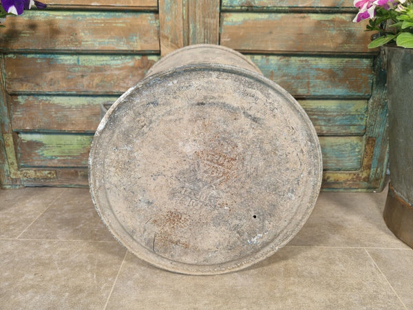 Vintage French European Galvanised Zinc Wash Tub Bucket Pot Garden Planter