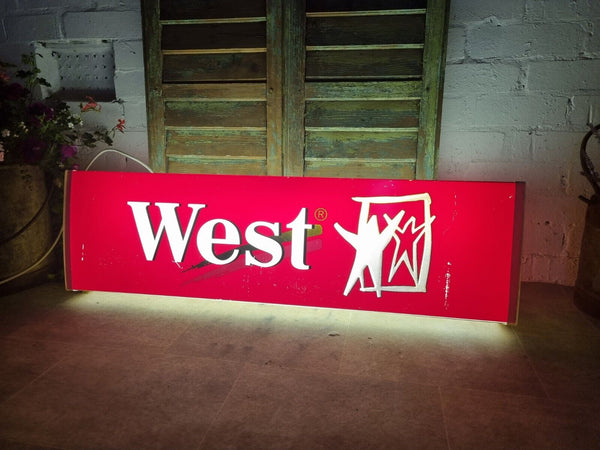 Vintage West Cigarettes Light Up Advertising Sign Box  Bar Mancave McLaren F1