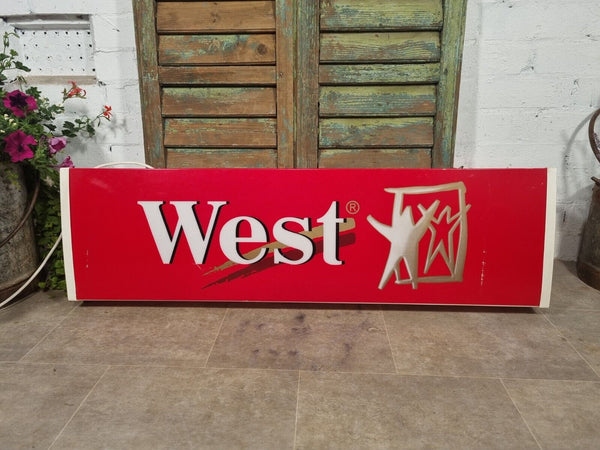 Vintage West Cigarettes Light Up Advertising Sign Box  Bar Mancave McLaren F1