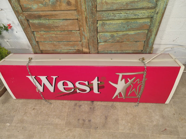 Vintage West Cigarettes Light Up Advertising Sign Box  Bar Mancave McLaren F1