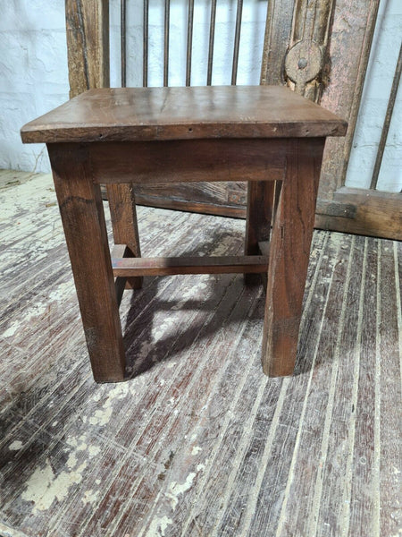 Vintage Hand Made Reclaimed Boat Wood Side Table Stool Plant Pot Stand Plinth