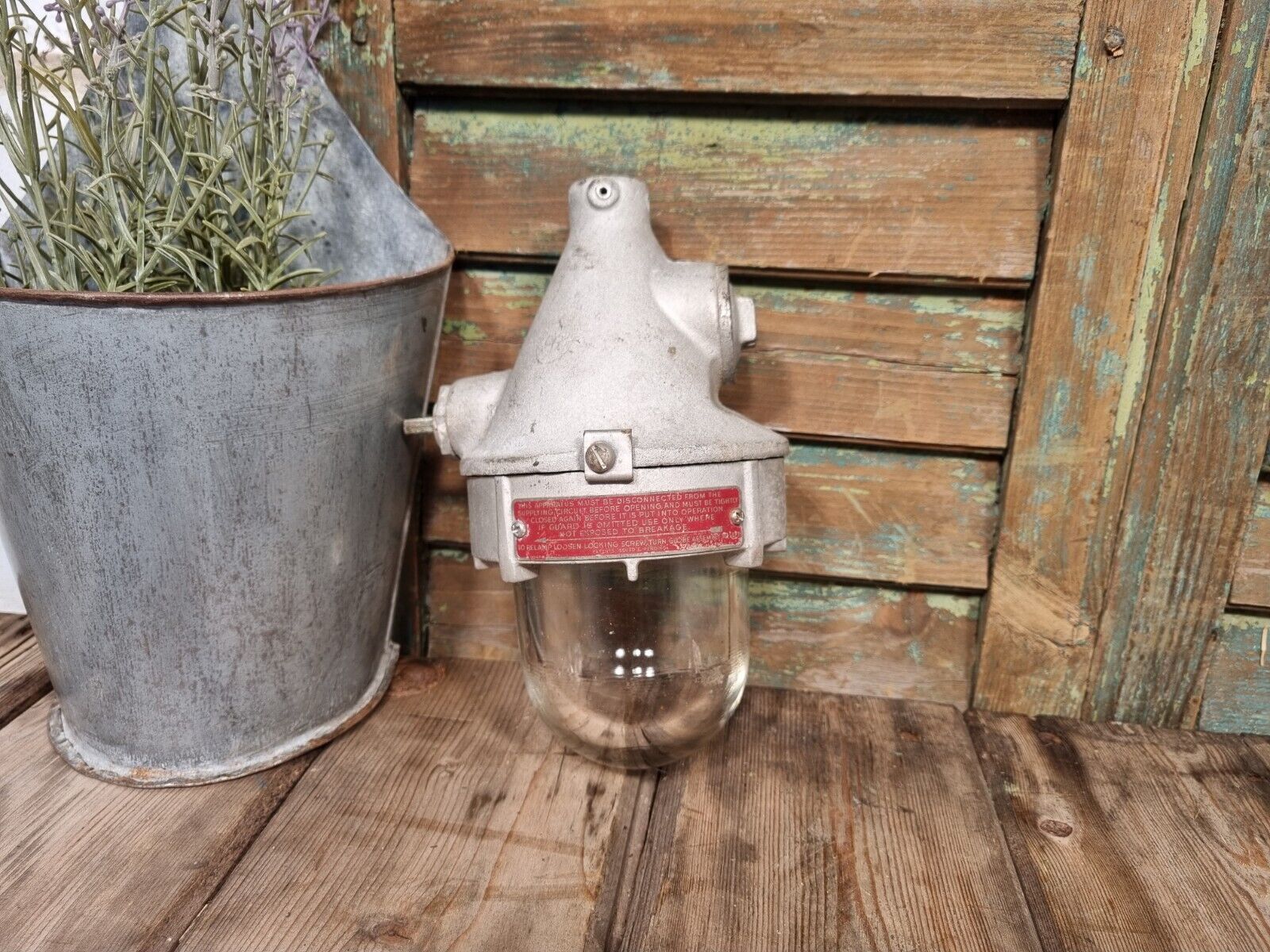 Vintage Industrial US Navy Crouse & Hinds Explosion Proof Bulkhead Light Lamp