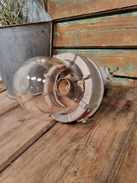 Vintage Industrial US Navy Crouse & Hinds Explosion Proof Bulkhead Light Lamp