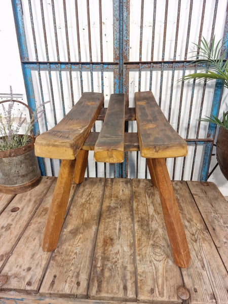 Hand Made Reclaimed  Rustic Wooden Milking Stool Barrel Bench Seat