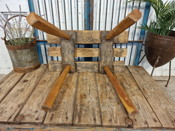 Hand Made Reclaimed  Rustic Wooden Milking Stool Barrel Bench Seat