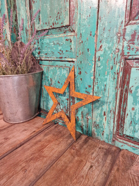 Rustic Reclaimed Vintage Rusty Metal Star Home Garden Wall Decor