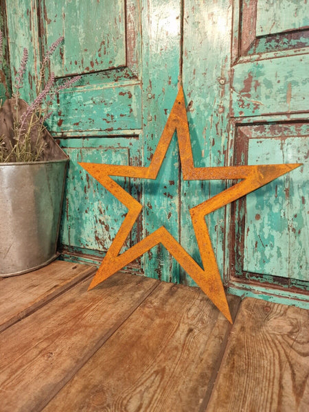 Rustic Reclaimed Vintage Rusty Metal Star Home Garden Wall Decor