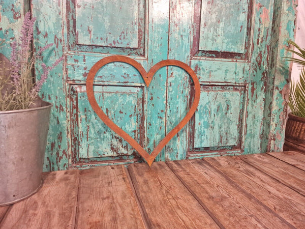 Rustic Reclaimed Vintage Rusty Metal Heart Home Garden Wall Decor