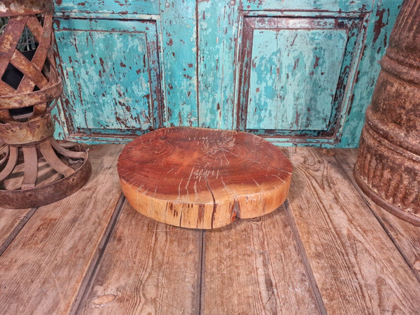 Vintage Reclaimed Solid Hardwood Chopping Block Plant Stand Table Centre Piece