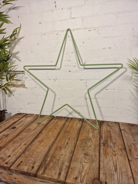 Large Rustic Vintage Green Verdigris Painted Metal Star Home Garden Wall Decor