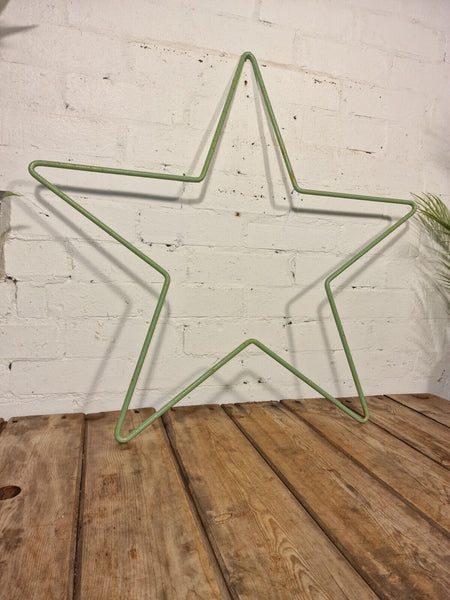 Large Rustic Vintage Green Verdigris Painted Metal Star Home Garden Wall Decor