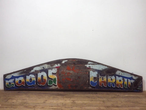 Large Vintage Original Indian Hand painted  Goods Carrier Truck Lorry Sign Board