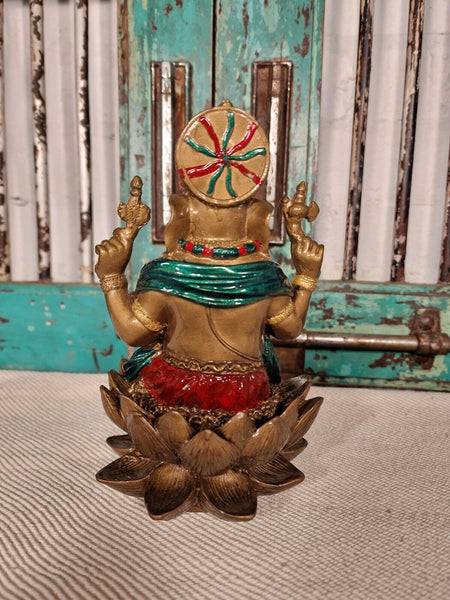 Hand Painted Lord Ganesha Hindu God Temple Statue Figurine Ornament Sculpture