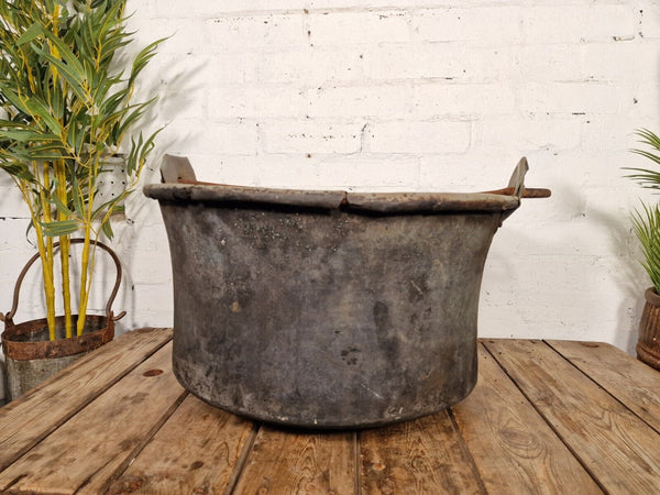 Large Antique French Hammered Copper Cooking Cauldron Gypsy Pot Garden Planter