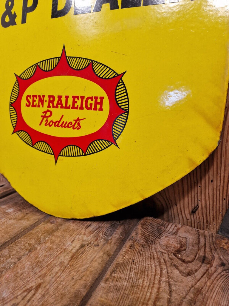 Old Raleigh Sign Vintage Raleigh Enamel Bicycles Cycles Double Sided Advertising Sign ...