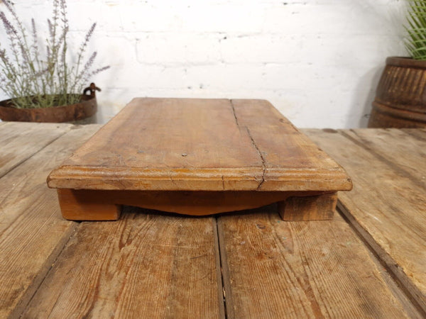 Vintage Rustic Solid Wooden Serving Platter Tray Table Stand Chopping Board