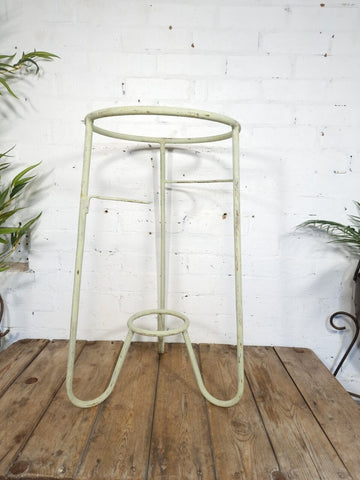Vintage French Green Painted Metal Wash Basin Stand Garden Planter