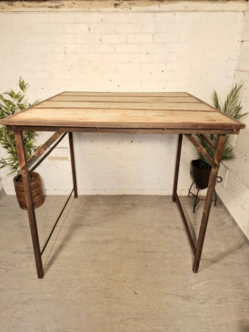 Large Vintage Rustic Indian Folding Wooden Wedding Events Dining Trestle Table