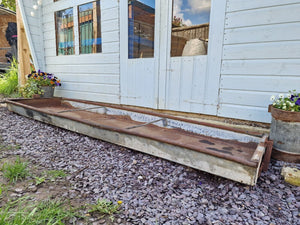 Large Vintage Shallow Galvanised 8ft Feeder Trough Garden Planter Wildlife Pond