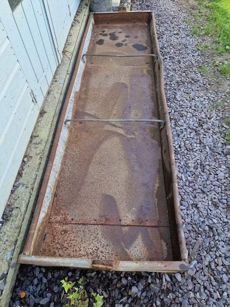 Large Vintage Shallow Galvanised 8ft Feeder Trough Garden Planter Wildlife Pond