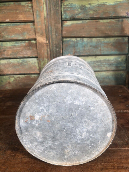 Vintage Rustic French European Galvanised Zinc Petrol Fuel Oil Lantern Tin Can