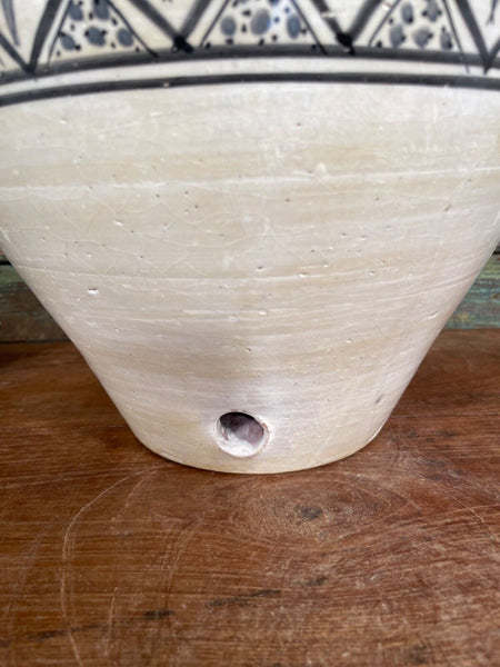 Mediterranean Italian Hand Painted Glazed Terracotta Confit Pot Vase Urn