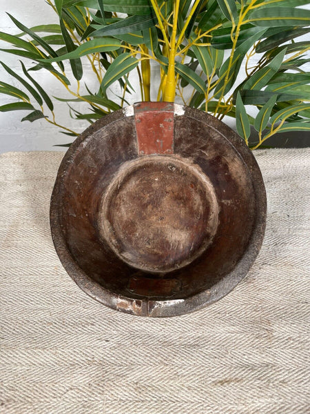 Antique Vintage Hand Carved Indian Small Mortar Salt Spice Soap Dish Candle Bowl