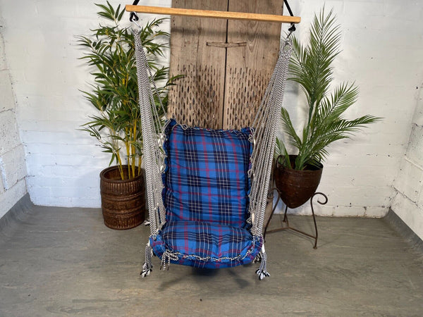 Reclaimed Hand Made Indian Padded Rope Swing Hammock Seat Chair