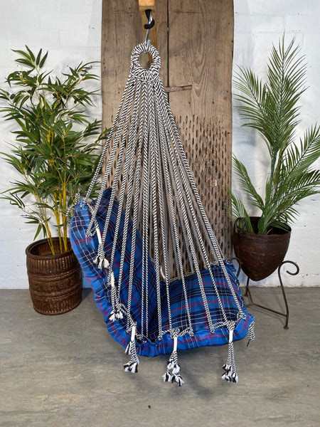 Reclaimed Hand Made Indian Padded Rope Swing Hammock Seat Chair