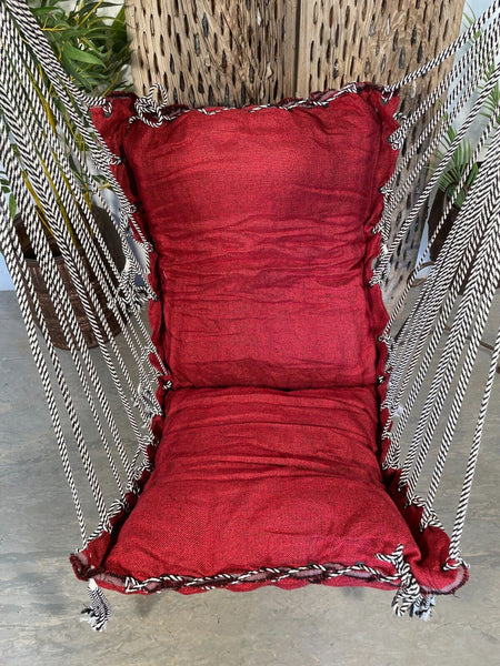 Reclaimed Hand Made Indian Padded Rope Swing Hammock Seat Chair