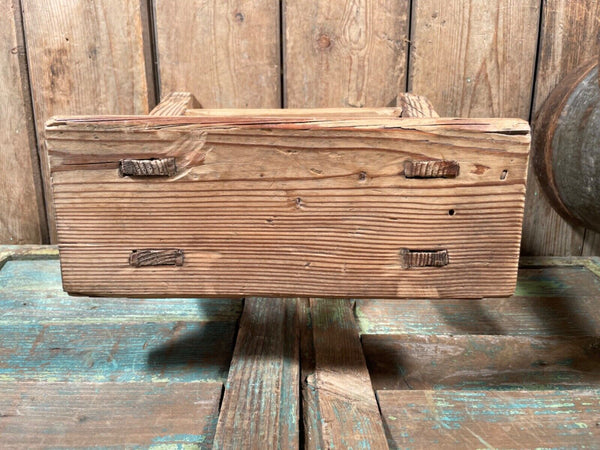 Antique Vintage Rustic Elm Mini Stool Side Table Plant stand