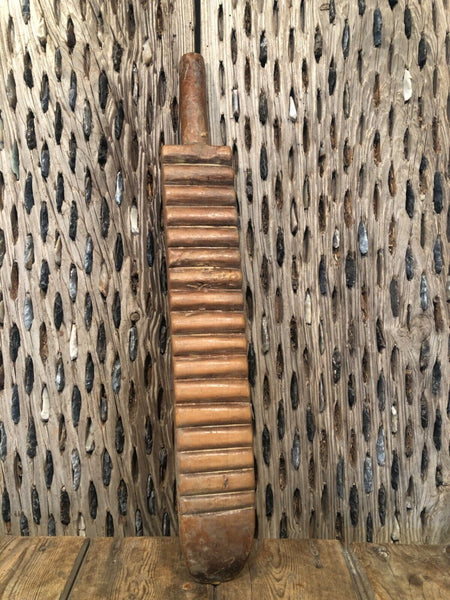 Vintage Antique Primitive Rustic Hungarian Wooden Carved Ribbed Wash Board