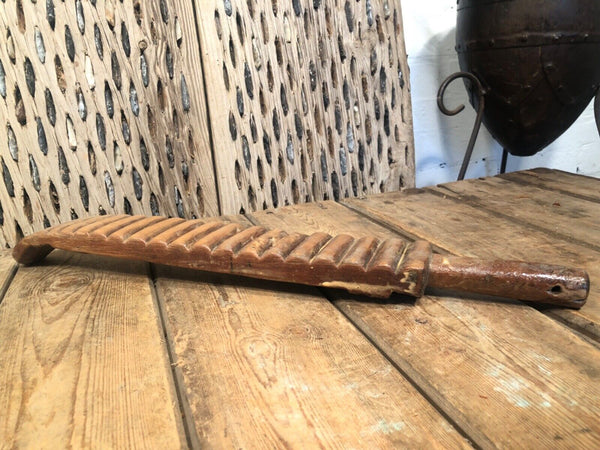 Vintage Antique Primitive Rustic Hungarian Wooden Carved Ribbed Wash Board