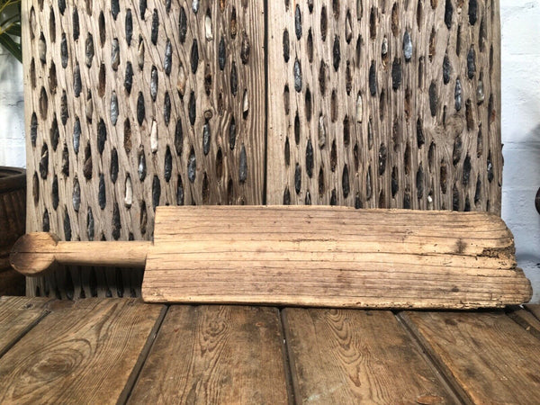 Vintage Antique Primitive Rustic Hungarian Wooden Carved Ribbed Wash Board