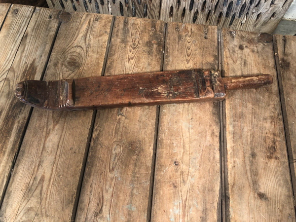 Vintage Antique Primitive Rustic Hungarian Wooden Carved Ribbed Wash Board