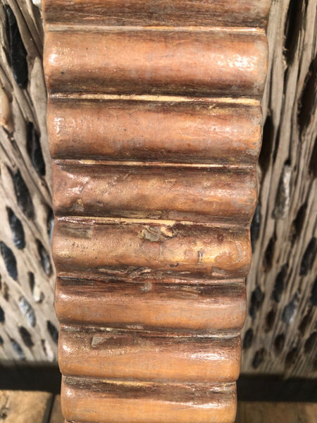 Vintage Antique Primitive Rustic Hungarian Wooden Carved Ribbed Wash Board