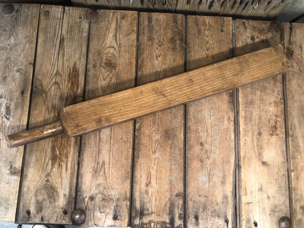 Vintage Antique Primitive Rustic Hungarian Wooden Carved Ribbed Wash Board