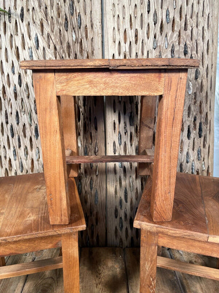 Vintage Reclaimed  Rustic Hand Made Small Side Lamp Table Plant Stand Stool
